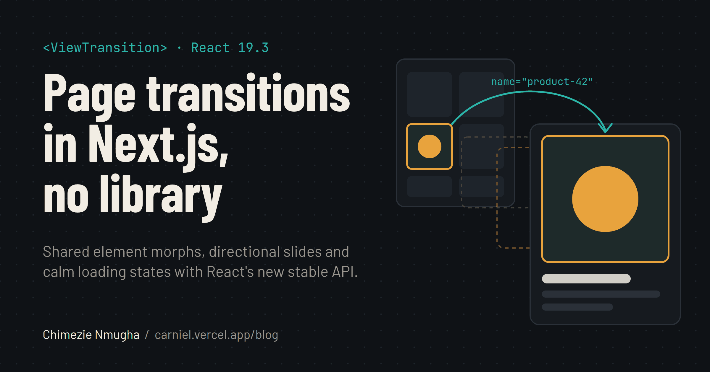 React ViewTransition in Next.js: Page Transitions, No Library
