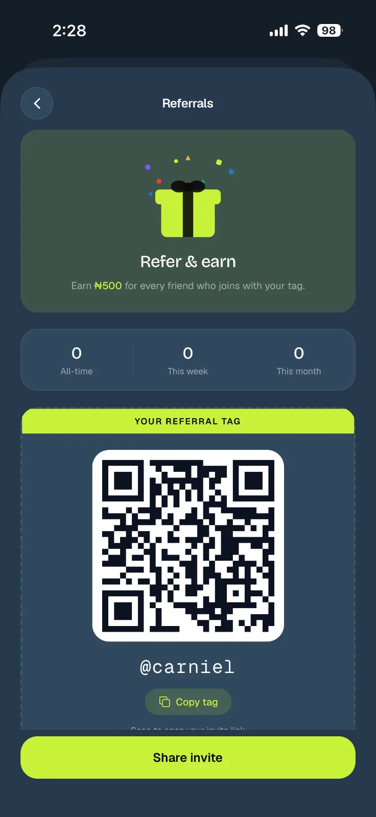 Link Pay screen 4