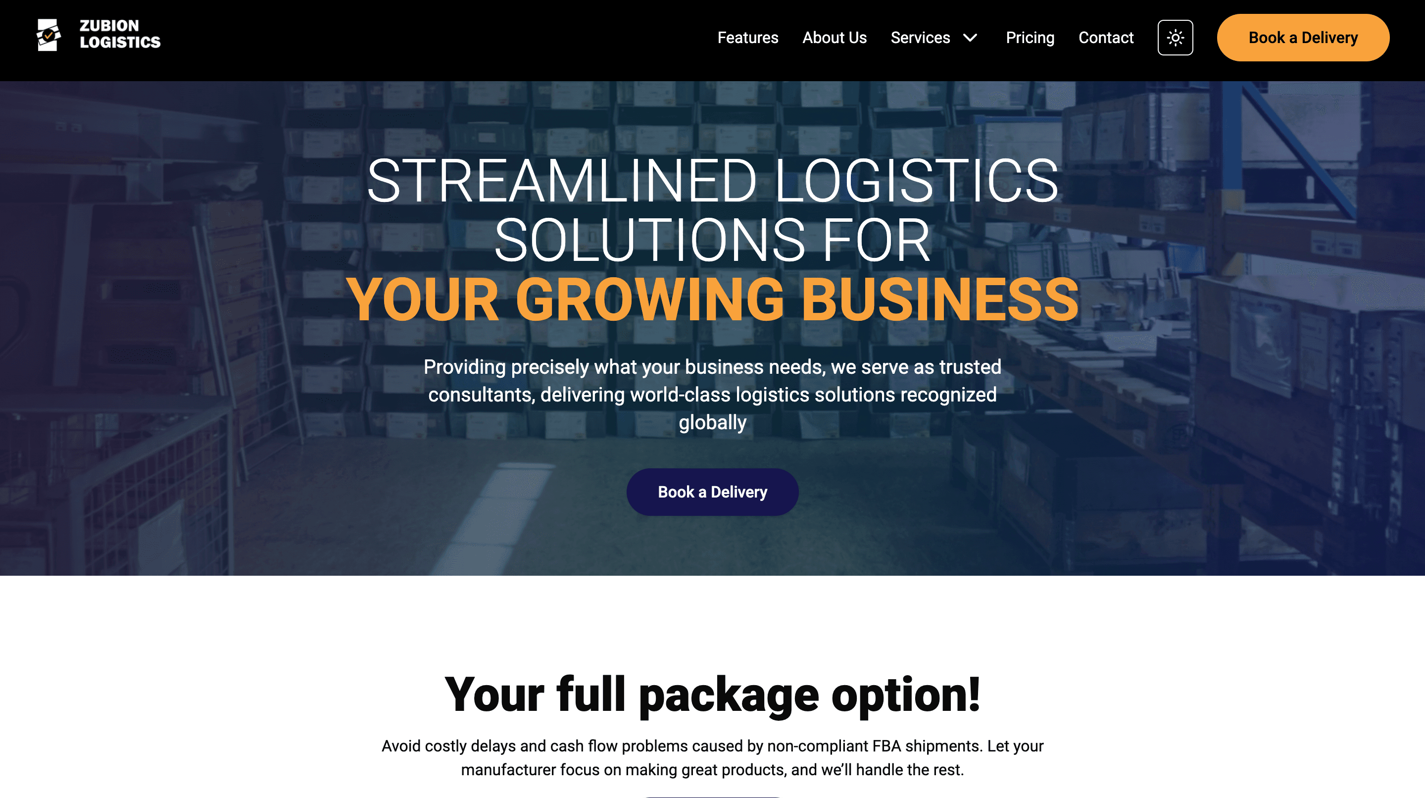 Zubion Logistics website